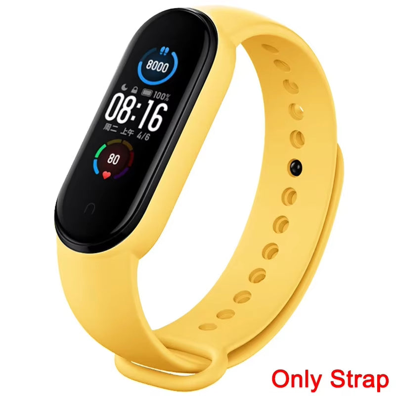 Strap for Xiaomi Mi Band 3 4 5 6 7 Sport Bracelet Silicone Wrist Strap for Xiaomi Mi Band 7 6 5 4 3 Bracelet (Excluding Watch)