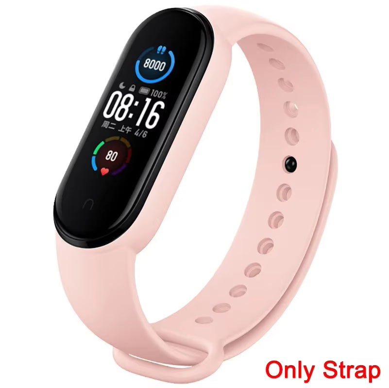 Strap for Xiaomi Mi Band 3 4 5 6 7 Sport Bracelet Silicone Wrist Strap for Xiaomi Mi Band 7 6 5 4 3 Bracelet (Excluding Watch)