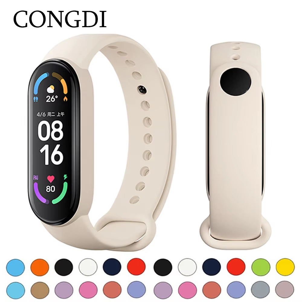 Strap for Xiaomi Mi Band 3 4 5 6 7 Sport Bracelet Silicone Wrist Strap for Xiaomi Mi Band 7 6 5 4 3 Bracelet (Excluding Watch)